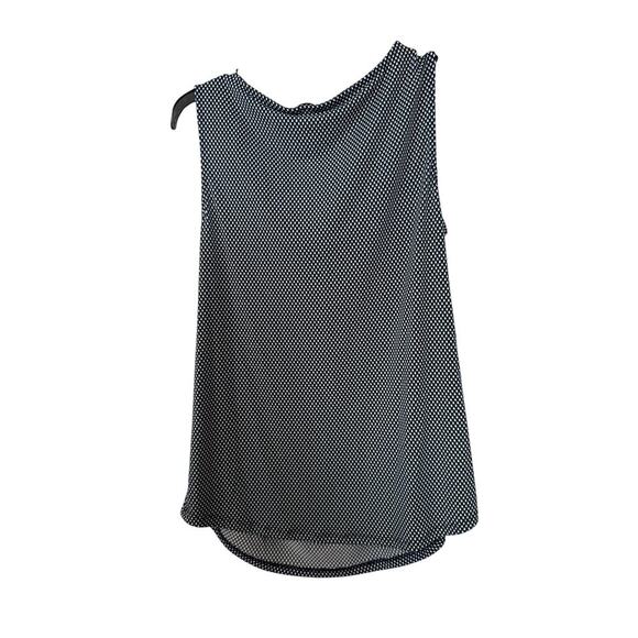 Banana Republic Black and White Square Size M Sleeveless Blouse - Picture 4 of 4